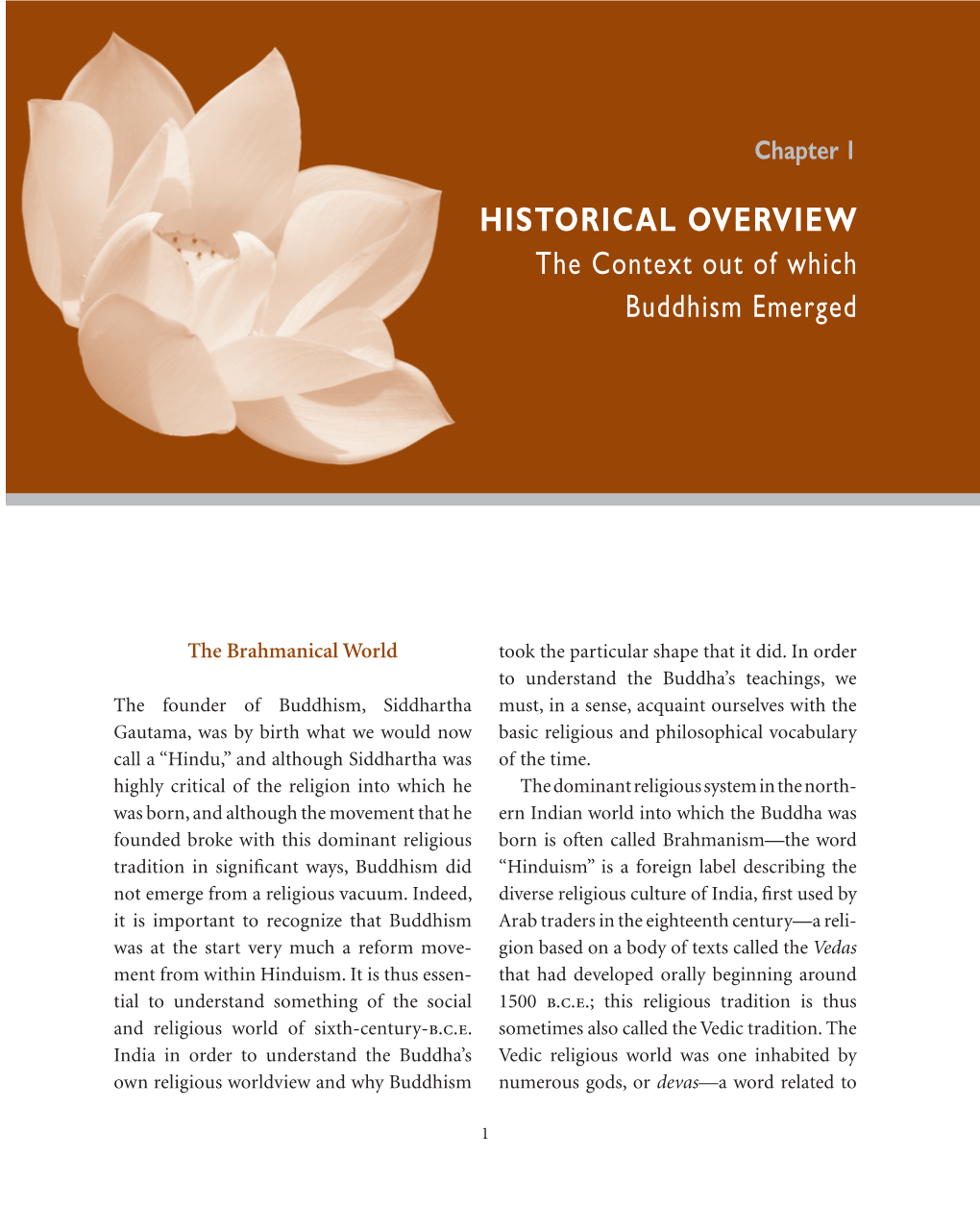 Historical Overview the Context out of Which Buddhism Emerged