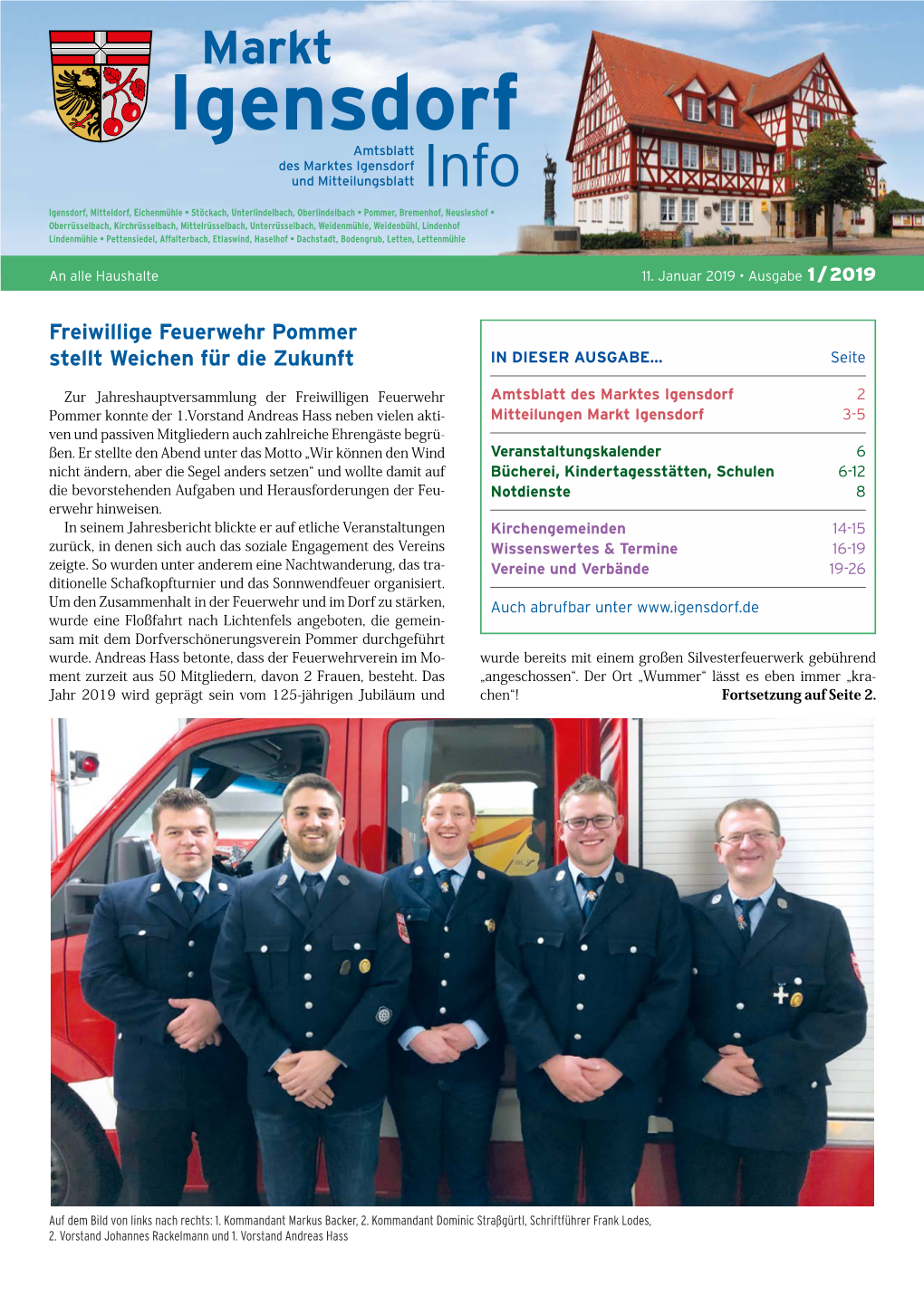 Freiwillige Feuerwehr Pommer Stellt Weichen Für Die Zukunft in DIESER AUSGABE… Seite