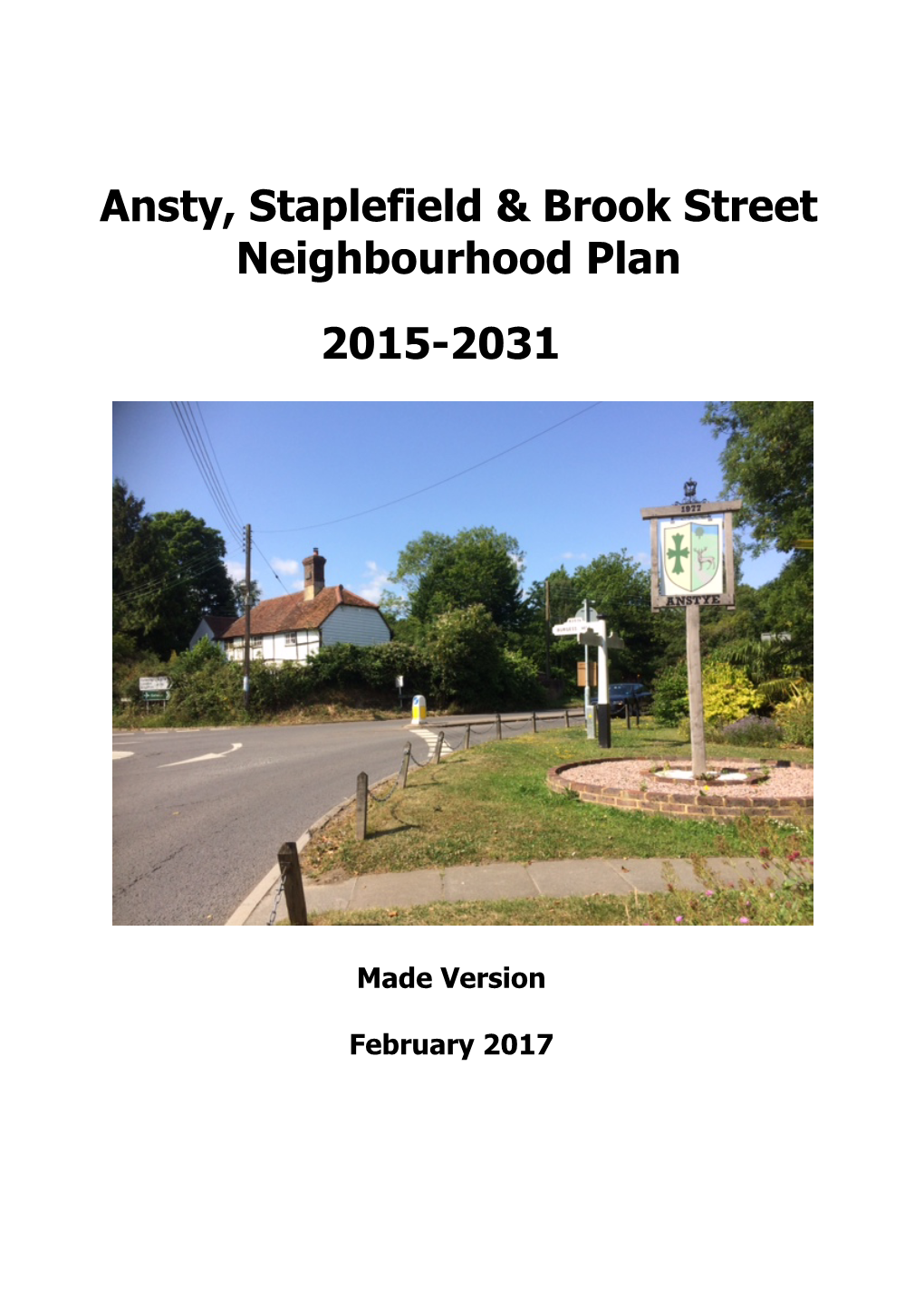 Ansty and Staplefield Neighbourhood Plan