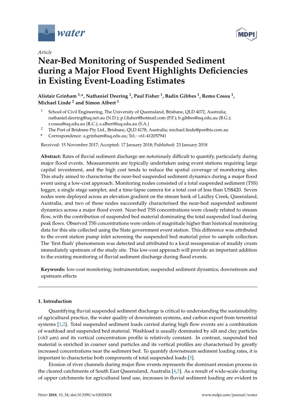Near-Bed Monitoring of Suspended Sediment During a Major Flood Event Highlights Deﬁciencies in Existing Event-Loading Estimates