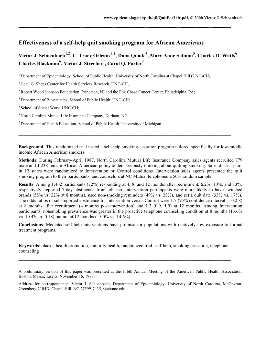 Quit for Life Main Results Manuscript