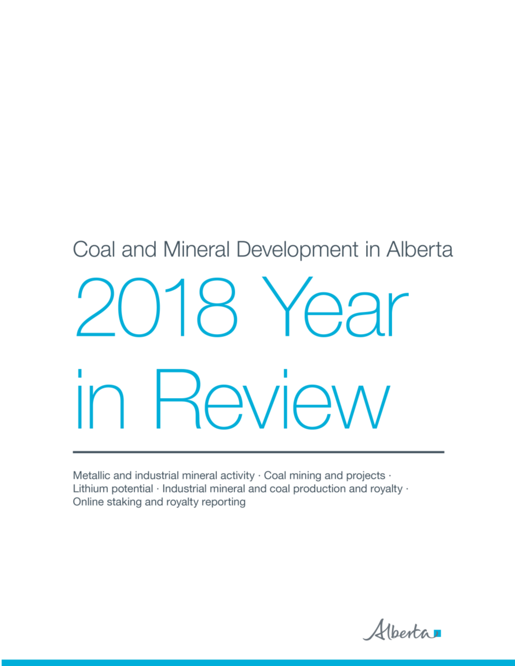 Coal and Mineral Development in Alberta 2018 Year in Review