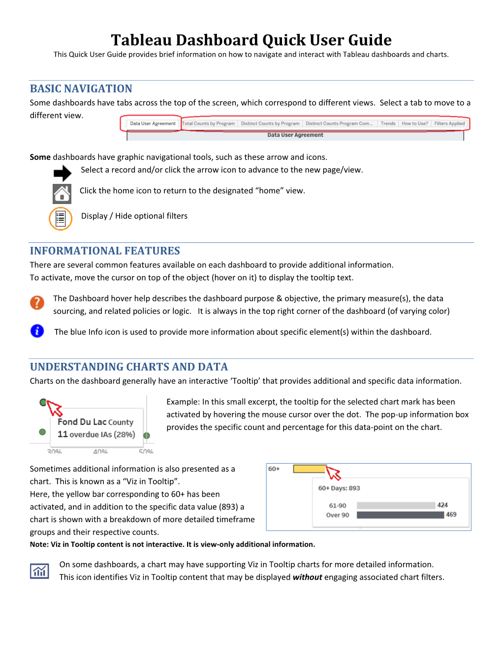 Tableau Dashboard Quick User Guide This Quick User Guide Provides Brief Information on How to Navigate and Interact with Tableau Dashboards and Charts