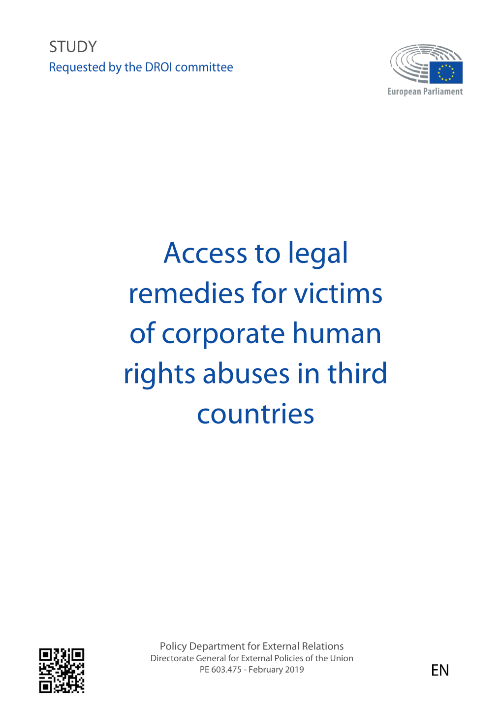 Access to Legal Remedies for Victims of Corporate Human Rights Abuses in Third Countries