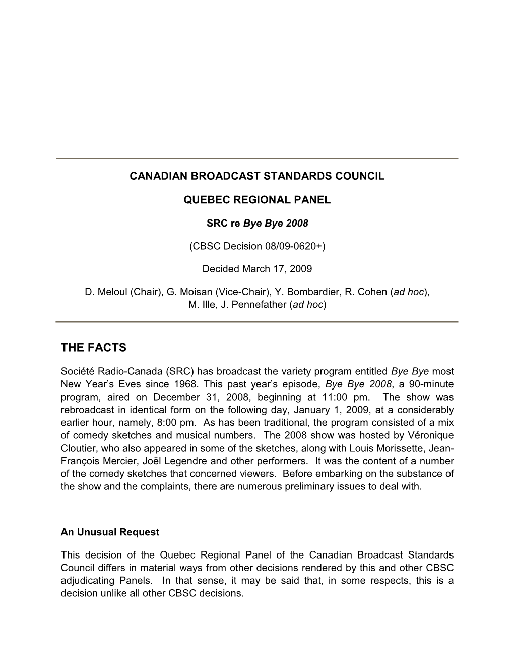 Canadian Broadcast Standards Council Quebec Regional Panel