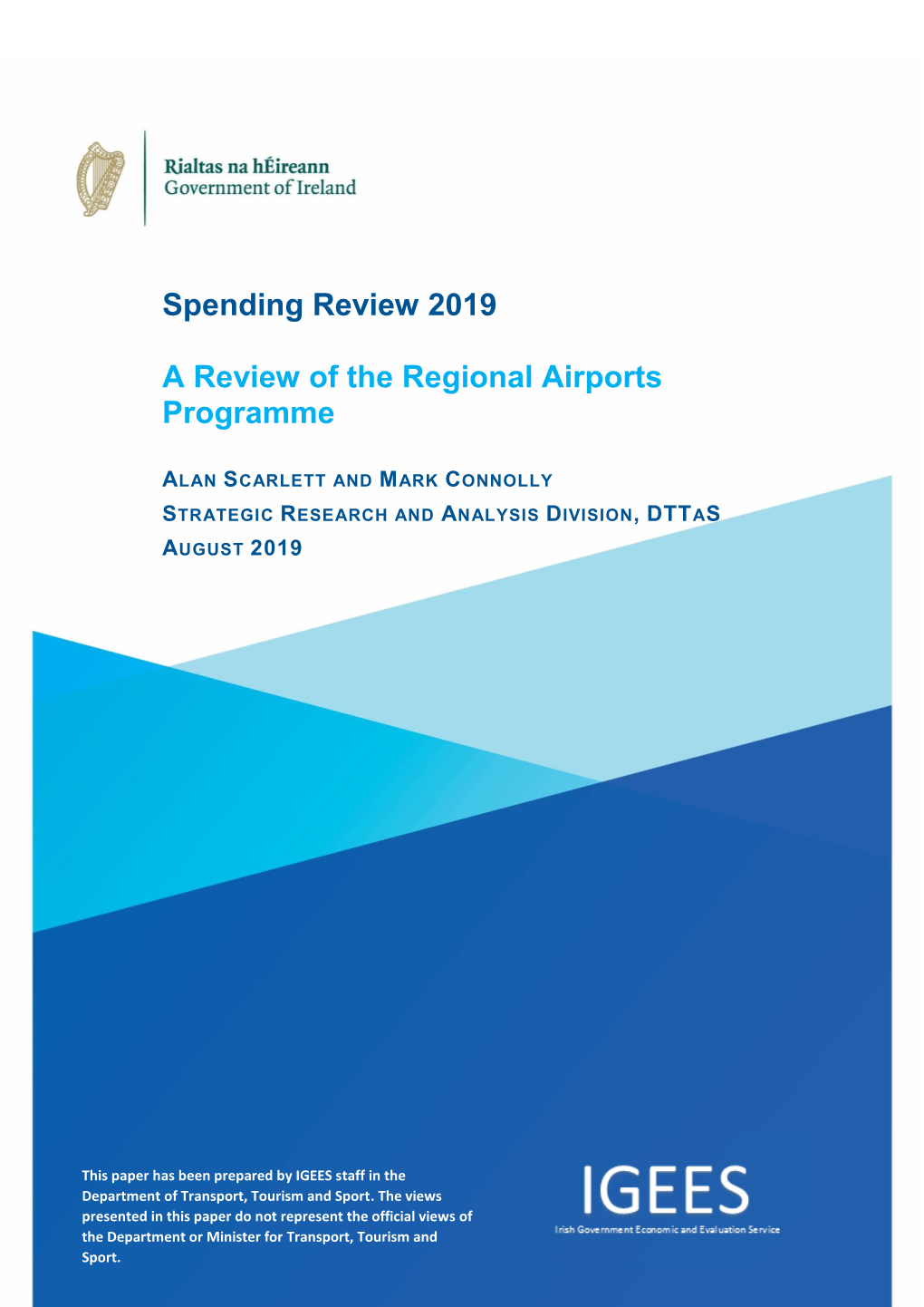 Spending Review 2019 a Review of the Regional Airports Programme