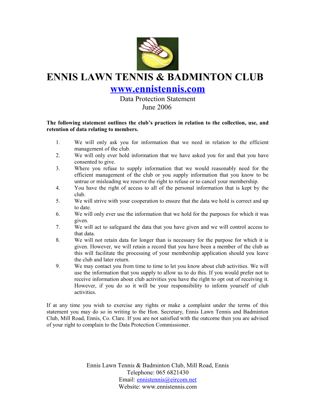 Ennis Lawn Tennis & Badminton Club