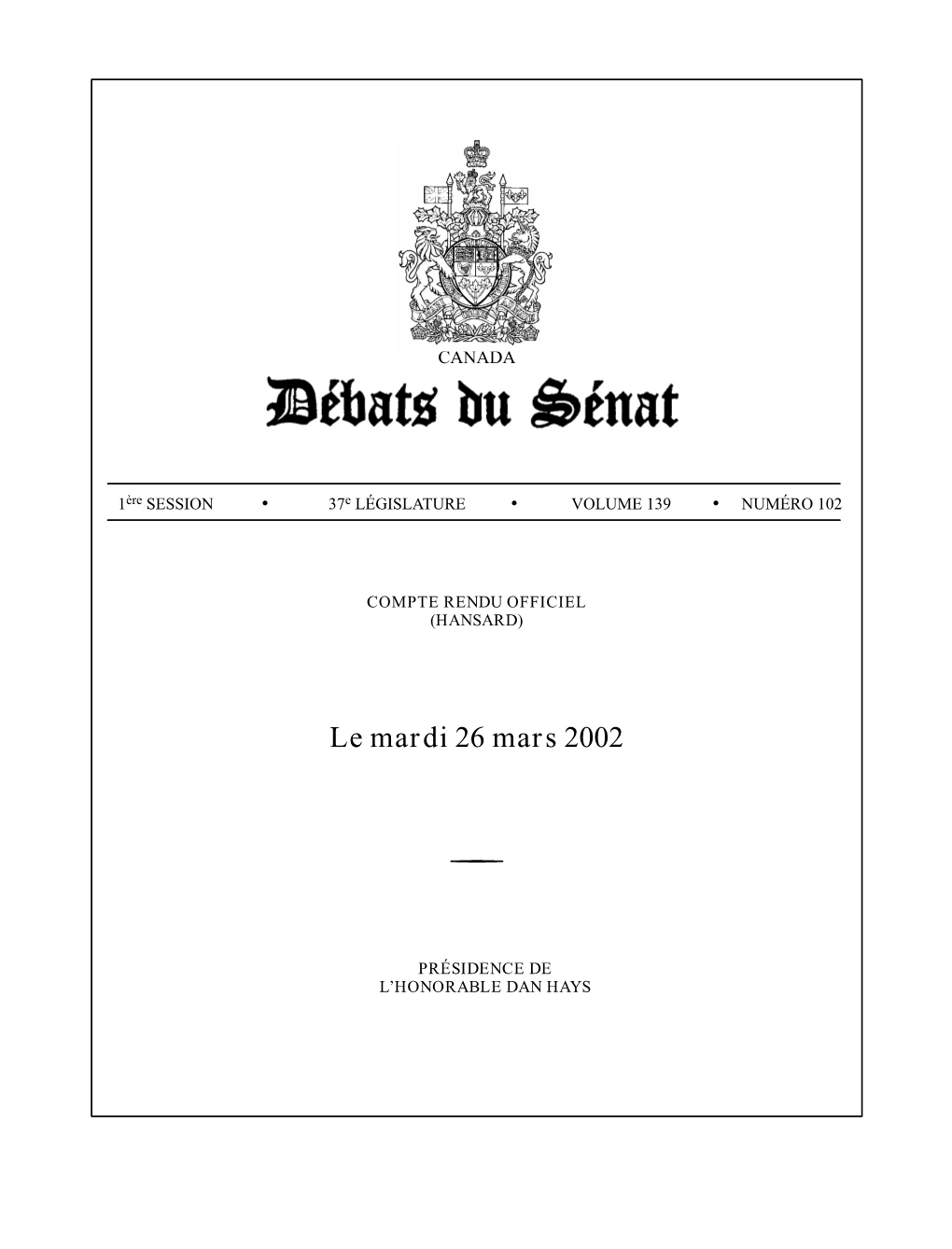 Le Mardi 26 Mars 2002