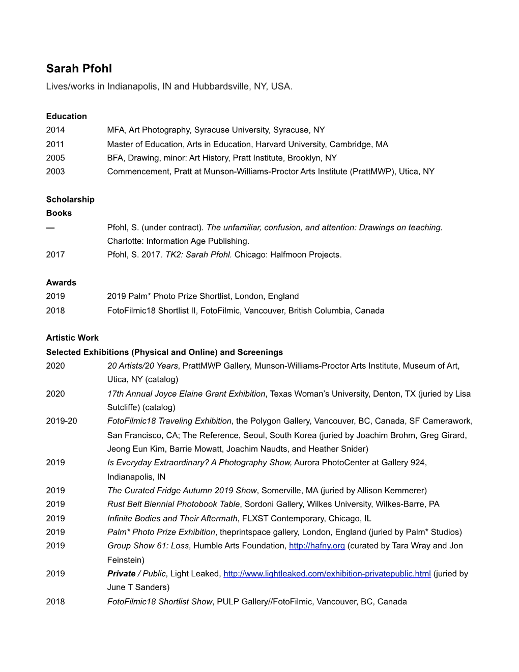 Pfohl FULL CV Wteaching FW 3 2020.Pages