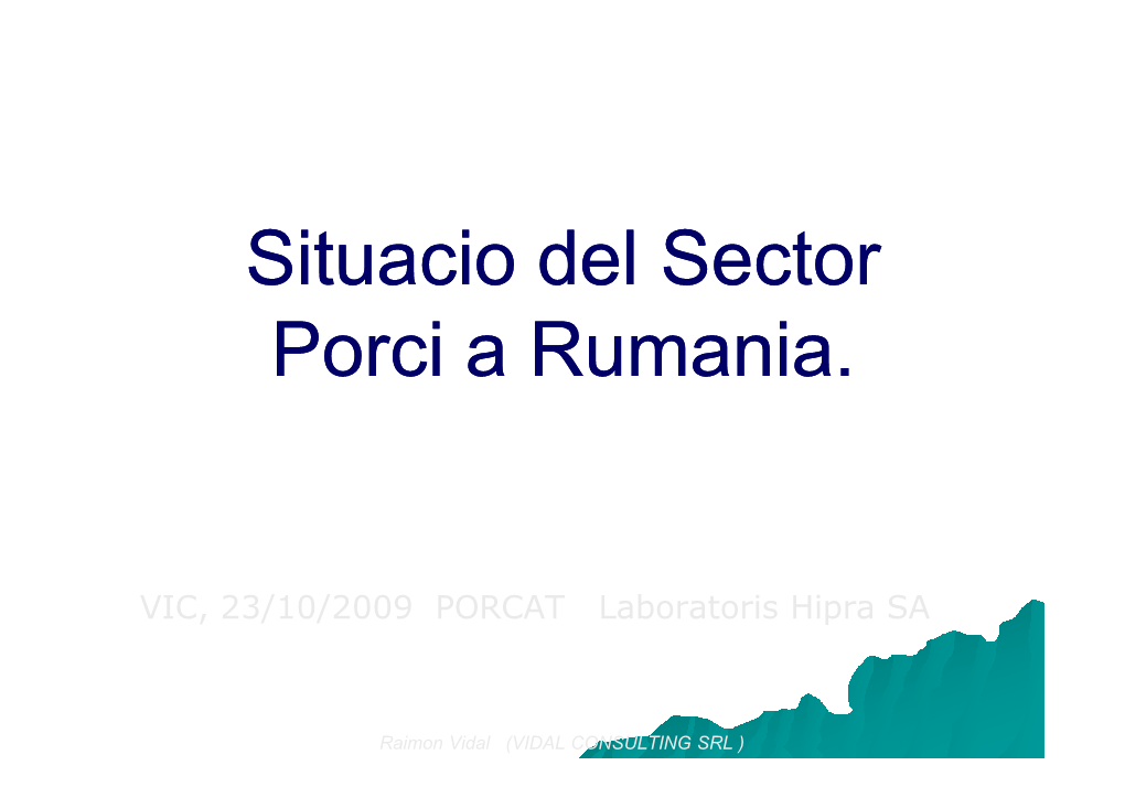 Situacio Del Sector Porci a Rumania