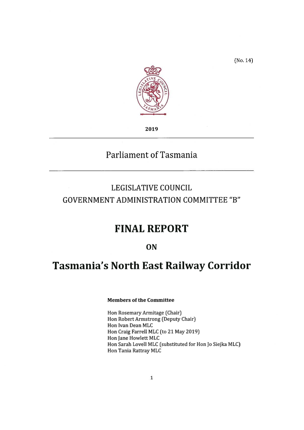 Tasmania's North East Railway Corridor