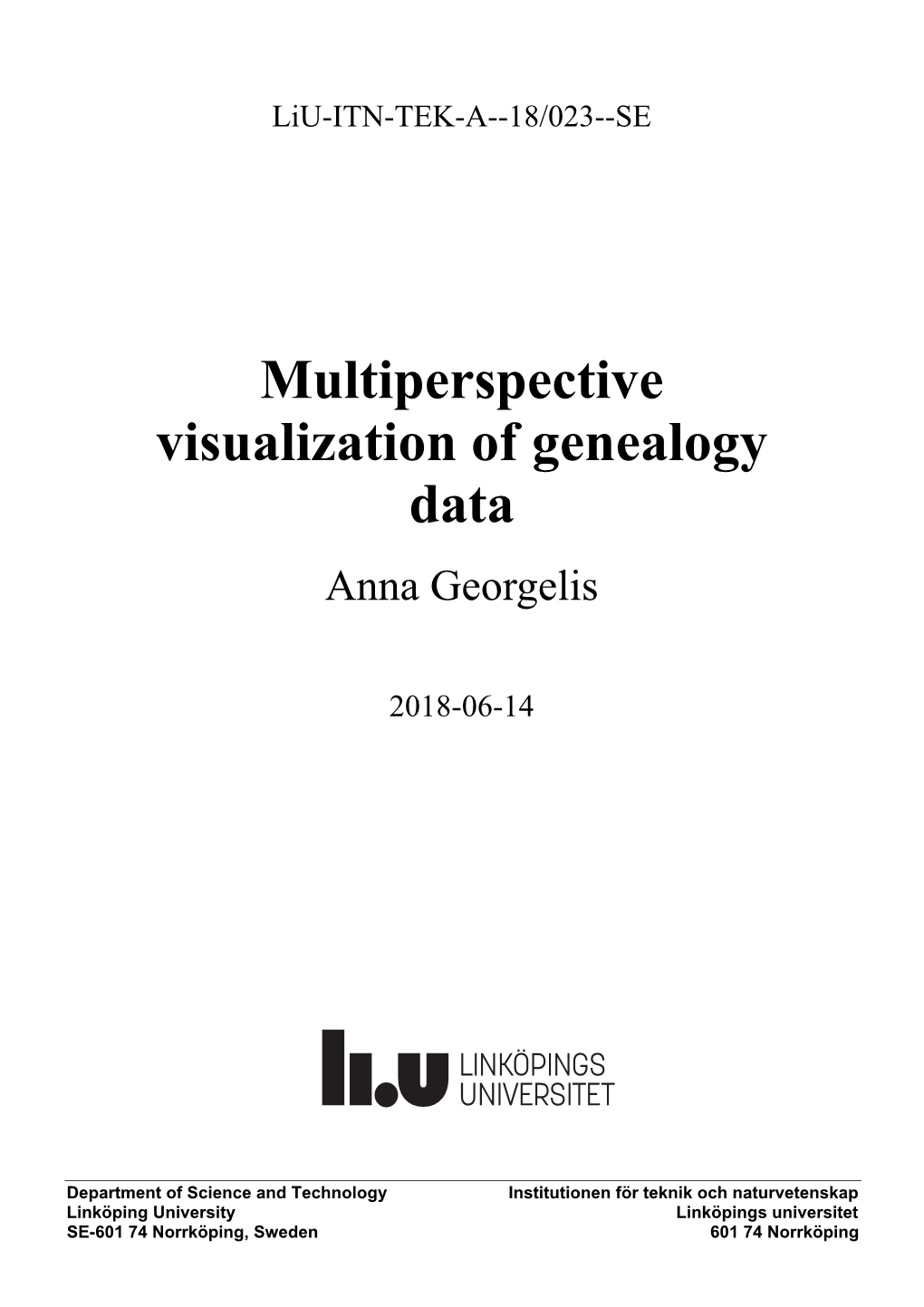 Multiperspective Visualization of Genealogy Data Anna Georgelis