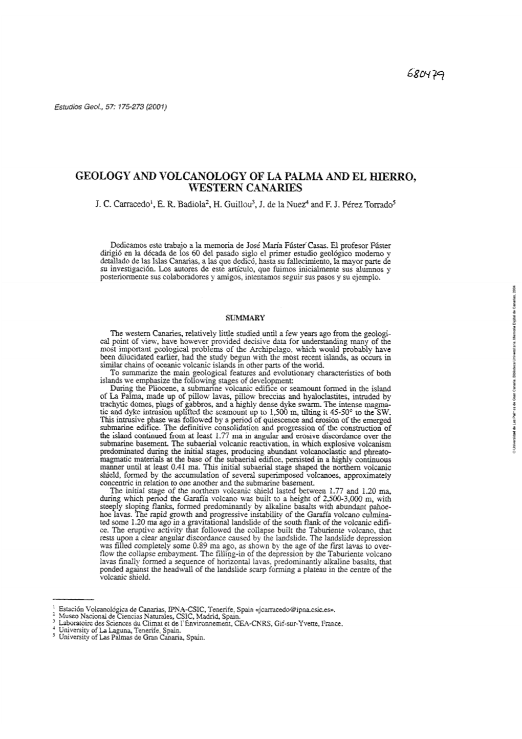 Geology and Volcanology of La Palma and El Hierro, Western Canaries 213