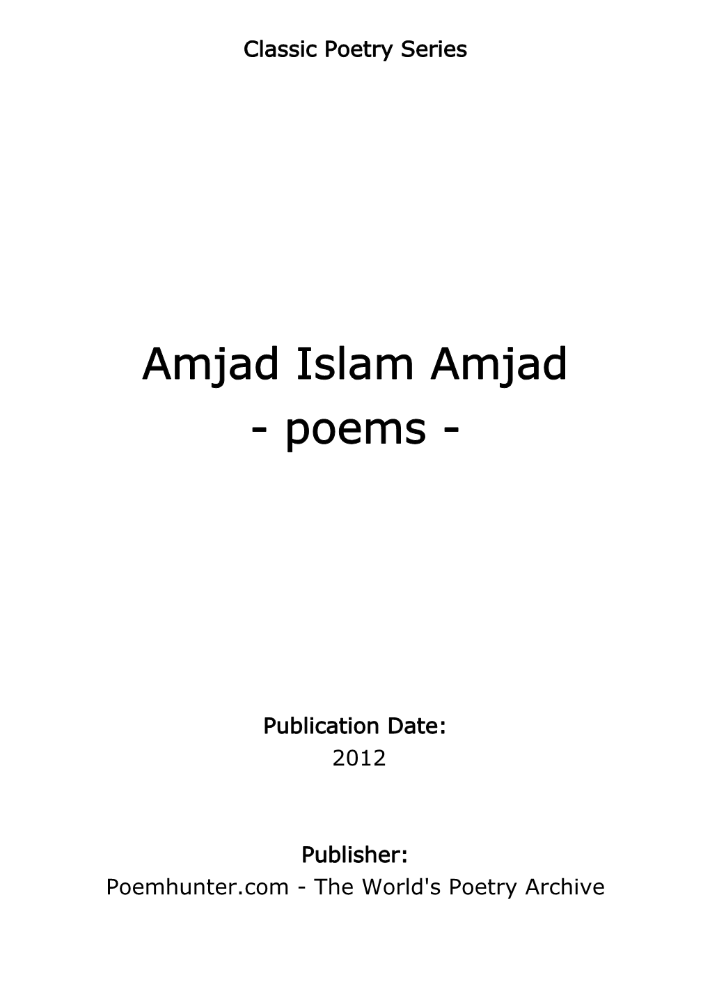 Amjad Islam Amjad - Poems