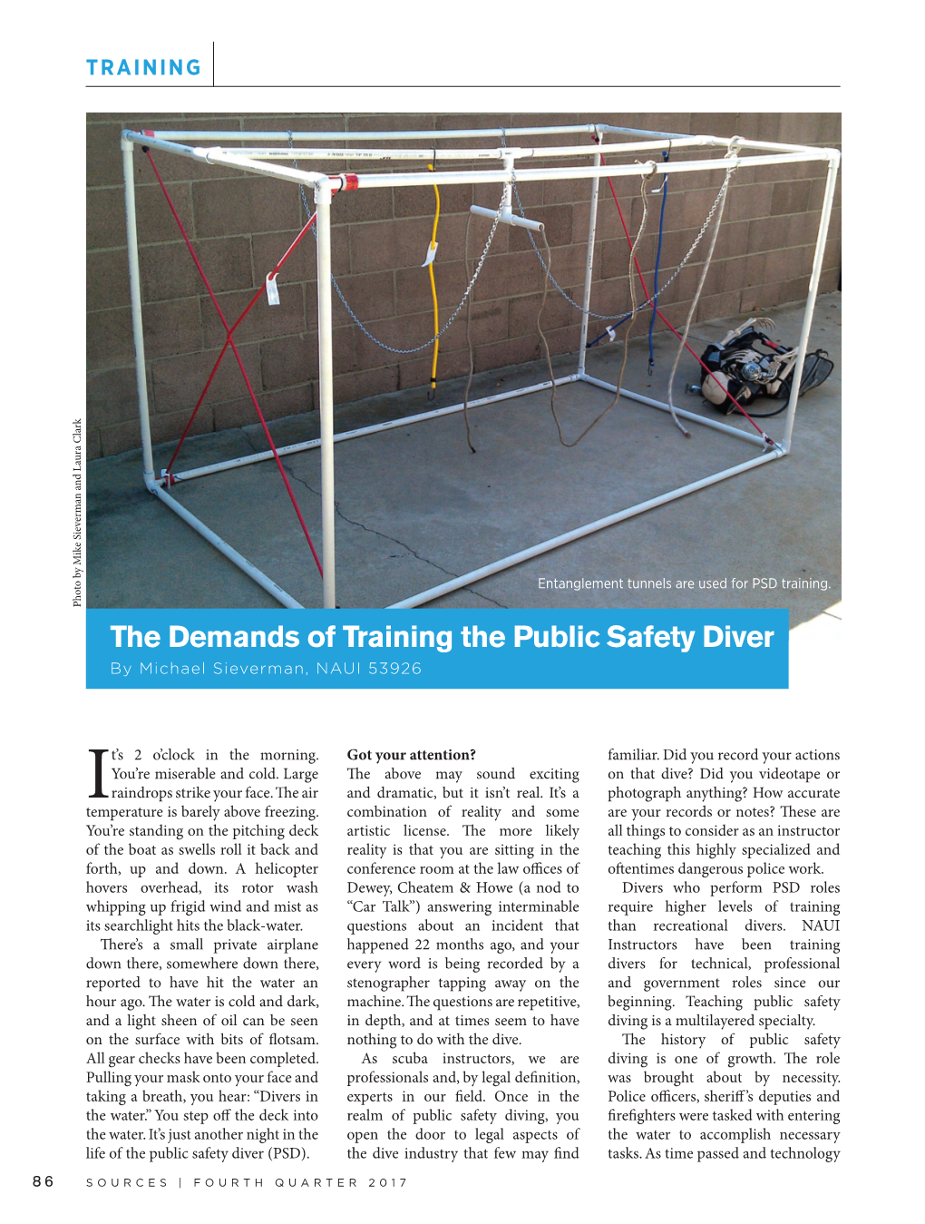 The Demands of Training the Public Safety Diver by Michael Sieverman, NAUI 53926