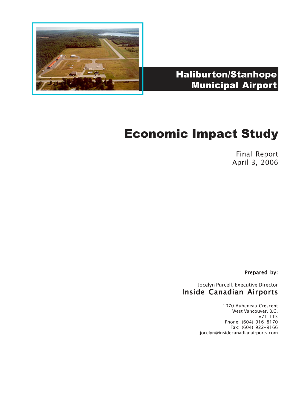 Haliburton Stanhope Municipal Airport Economic Impact Study