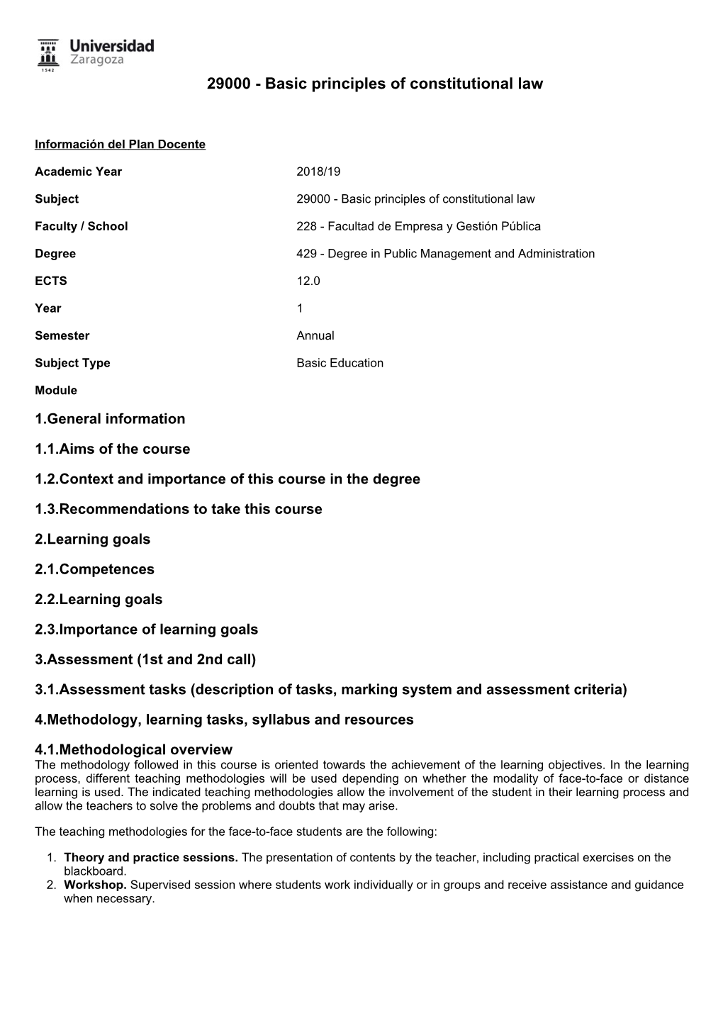 29000 - Basic Principles of Constitutional Law