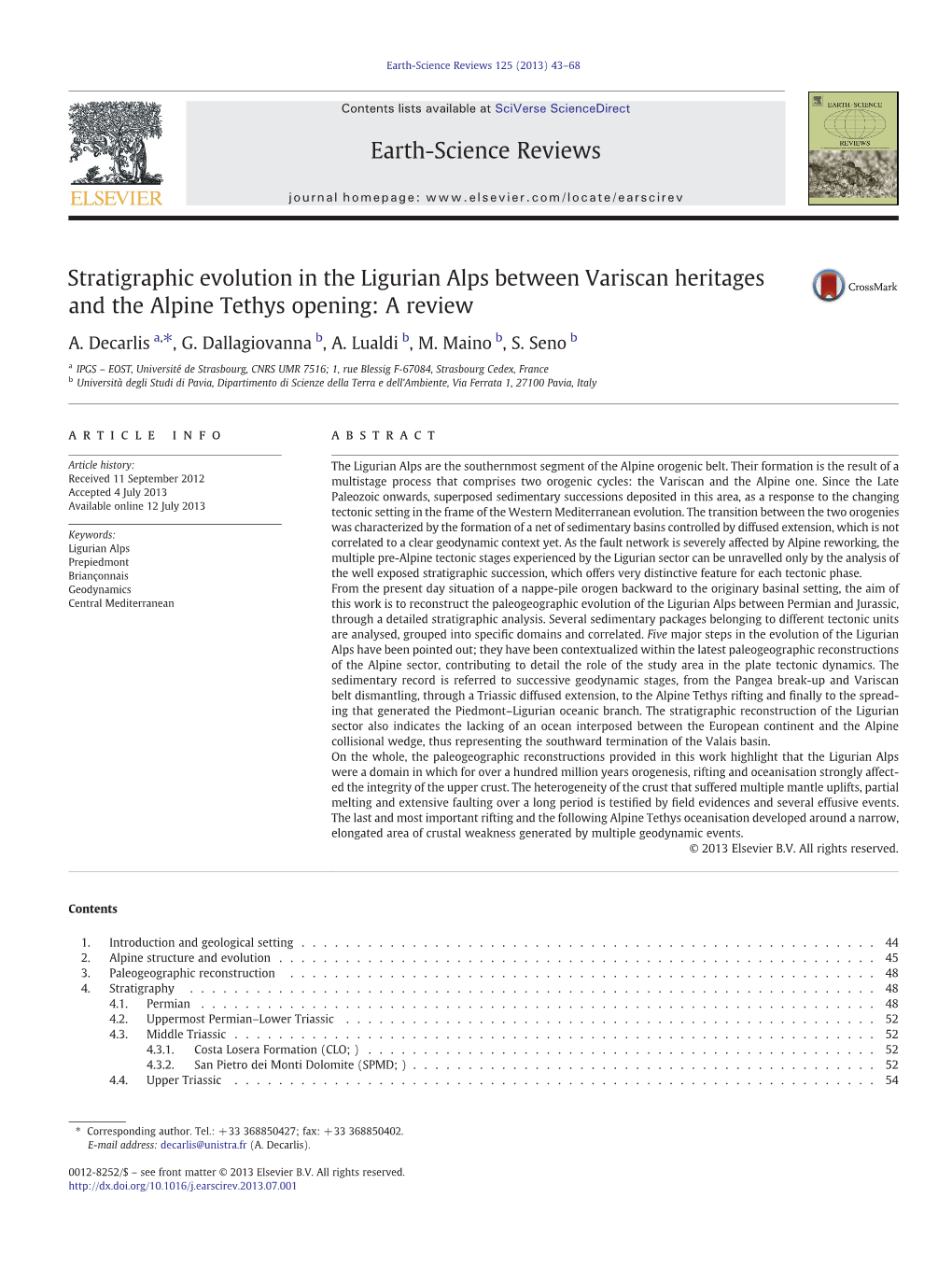 Stratigraphic Evolution in the Ligurian Alps Between Variscan Heritages and the Alpine Tethys Opening: a Review