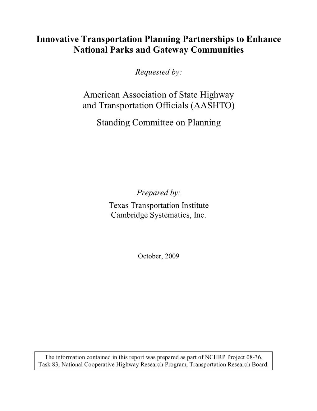 NCHRP 08-36 83 Final Report