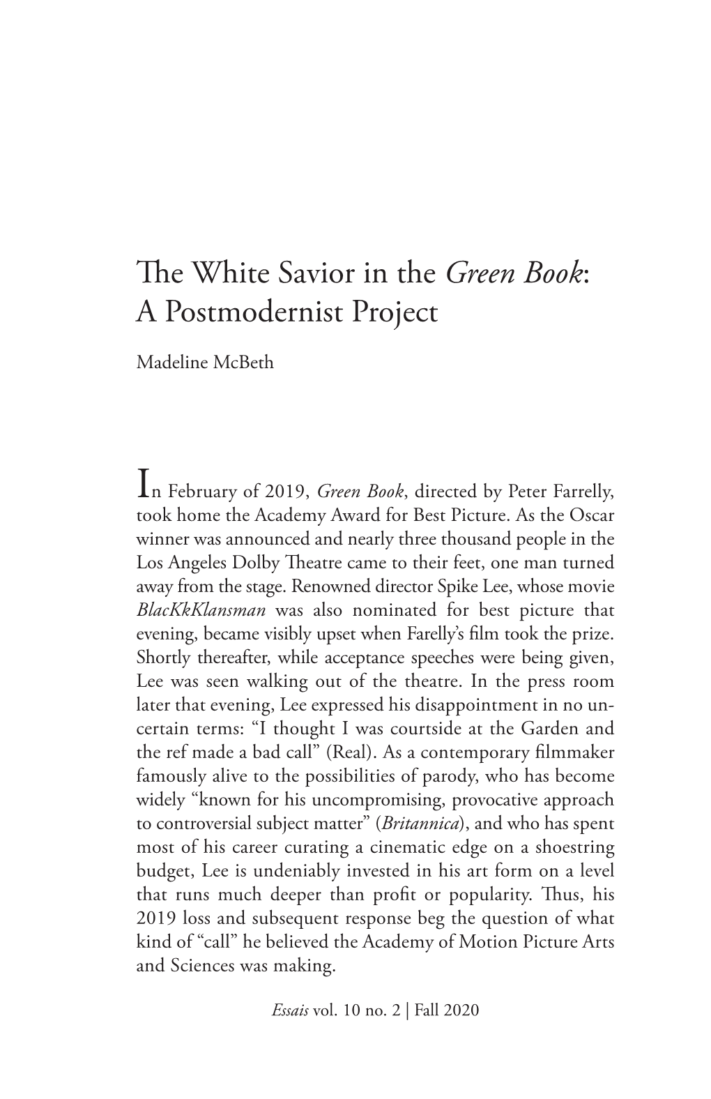 The White Savior in the Green Book