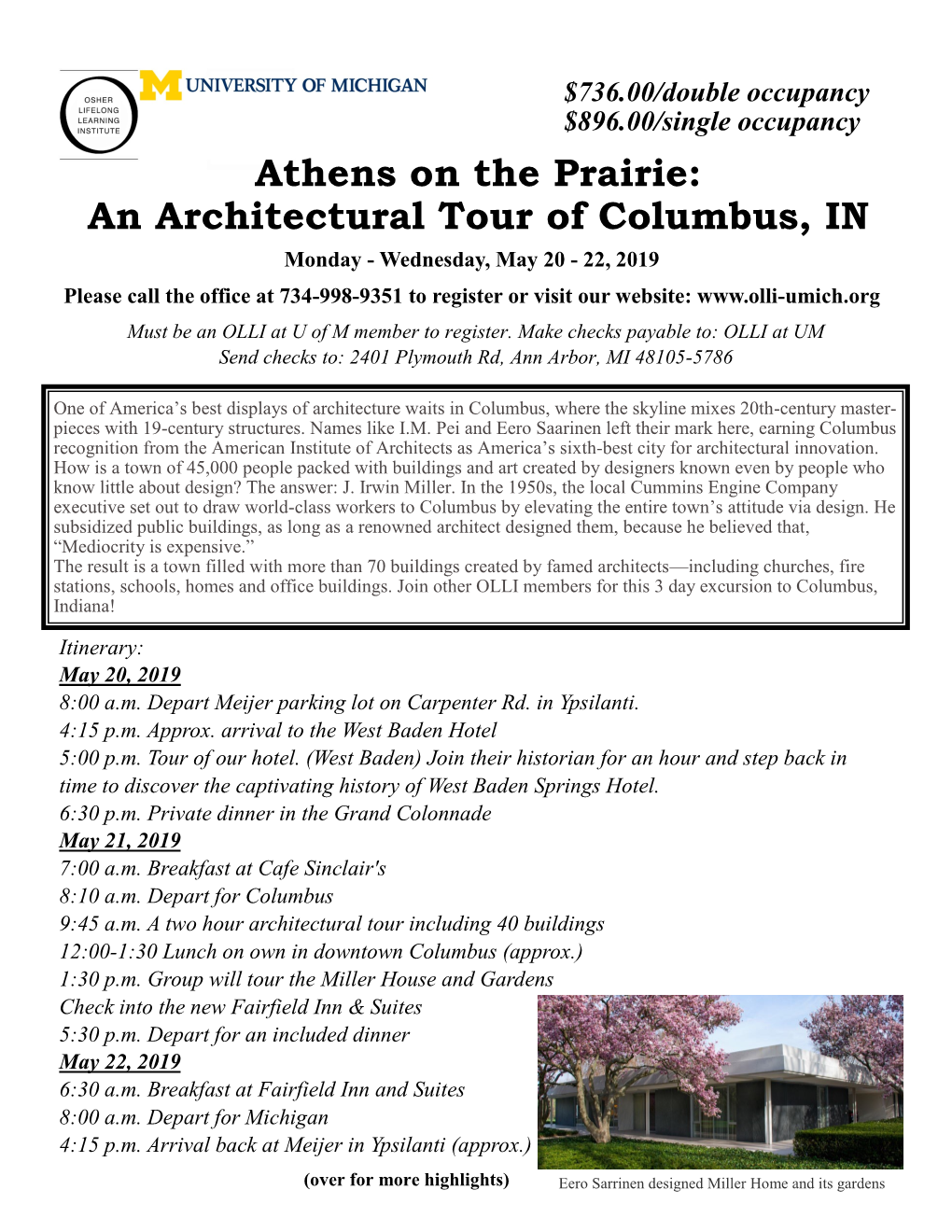 Athens on the Prairie: an Architectural Tour of Columbus, IN