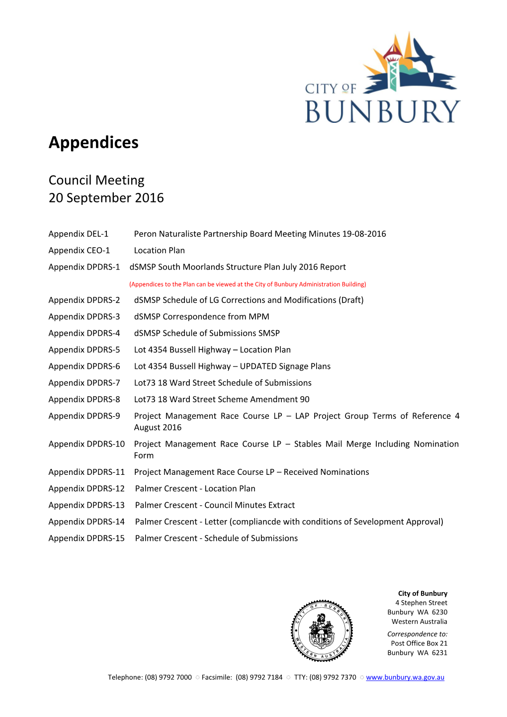 20 September 2016 Appendices Part 1 of 2