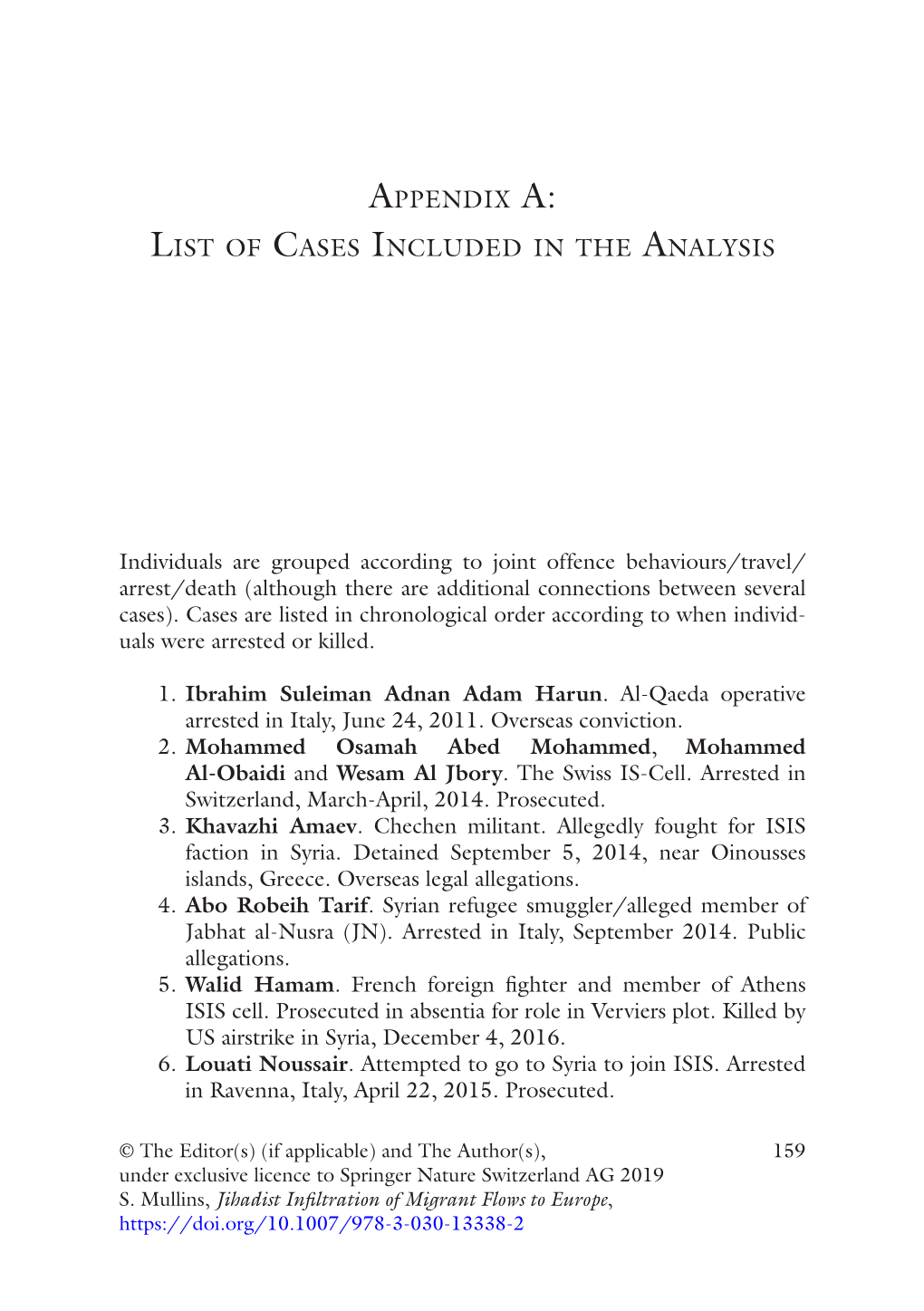 Appendix A: List of Cases Included in the Analysis