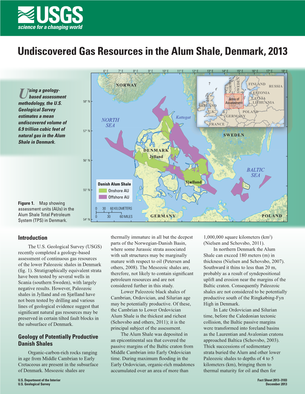 Undiscovered Gas Resources in the Alum Shale, Denmark, 2013