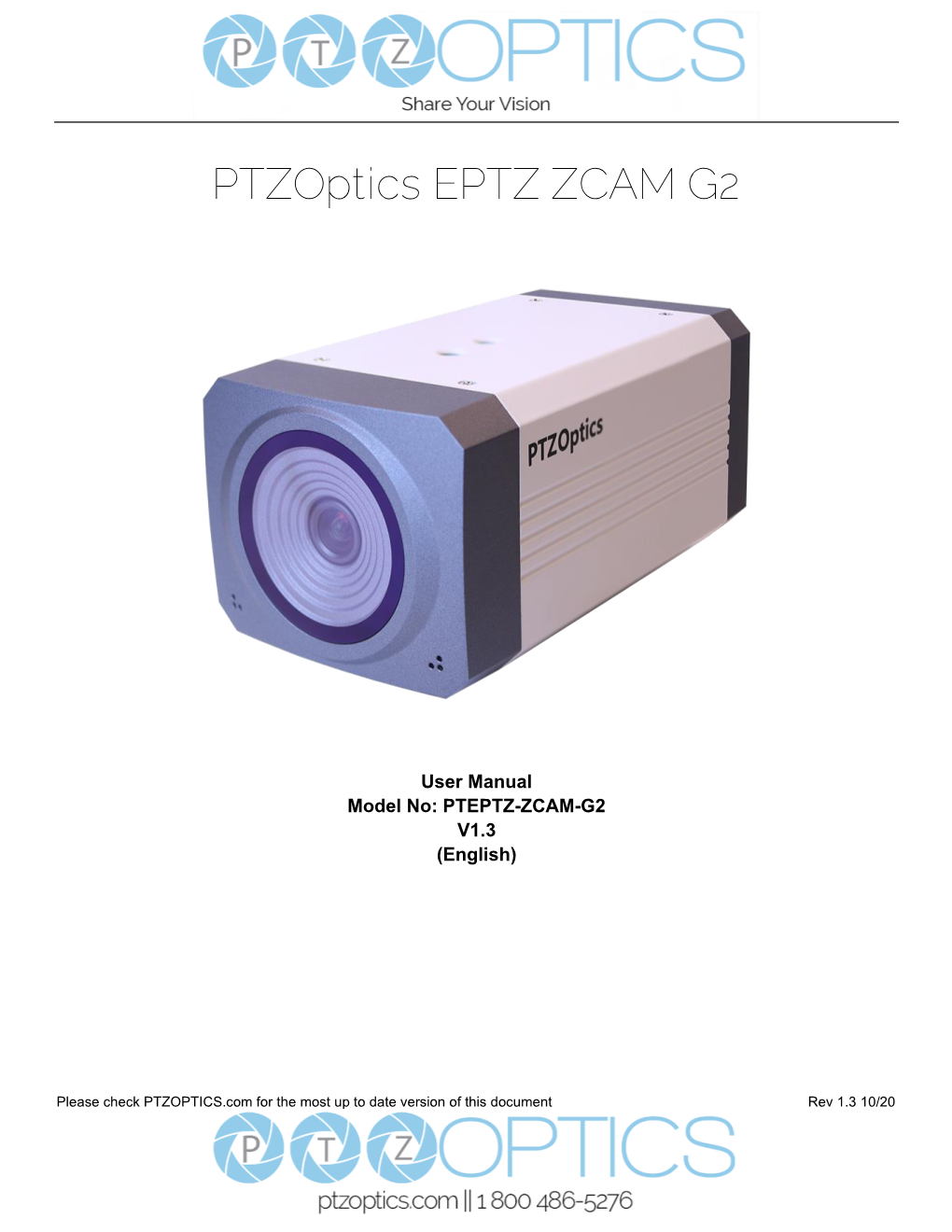 PTEPTZ-ZCAM-G2 User Manual