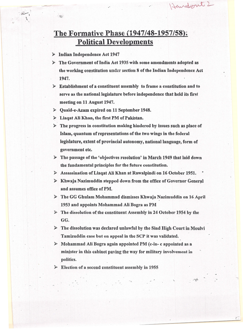 The Formative Phase (1947/48-1957/58T Political Developments