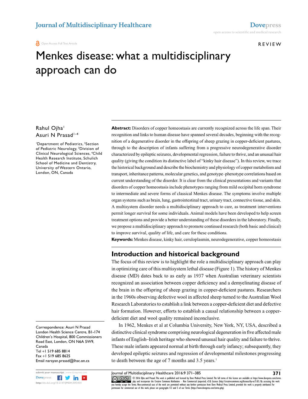 Menkes Disease: What a Multidisciplinary Approach Can Do