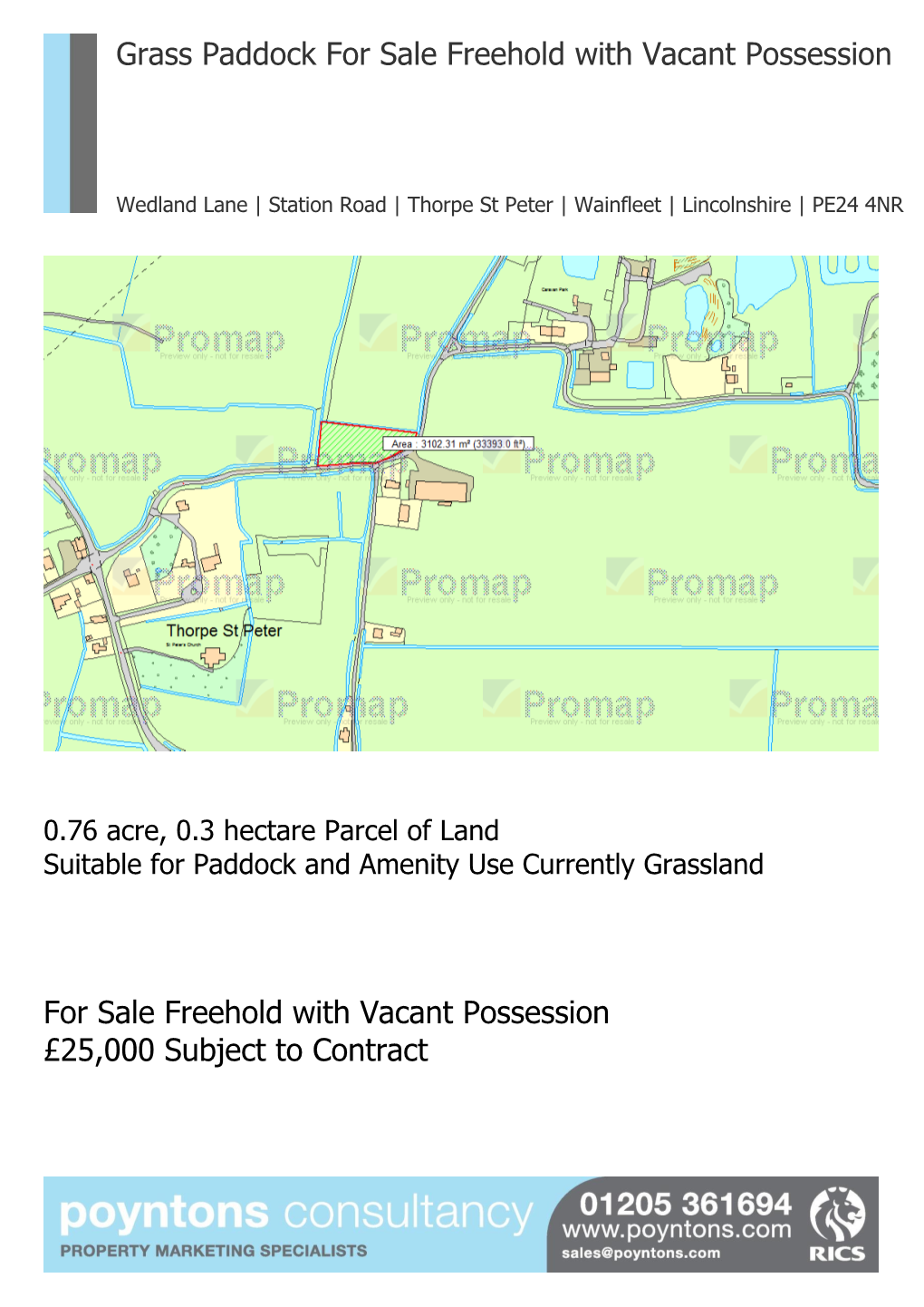 Grass Paddock for Sale Freehold with Vacant Possession for Sale