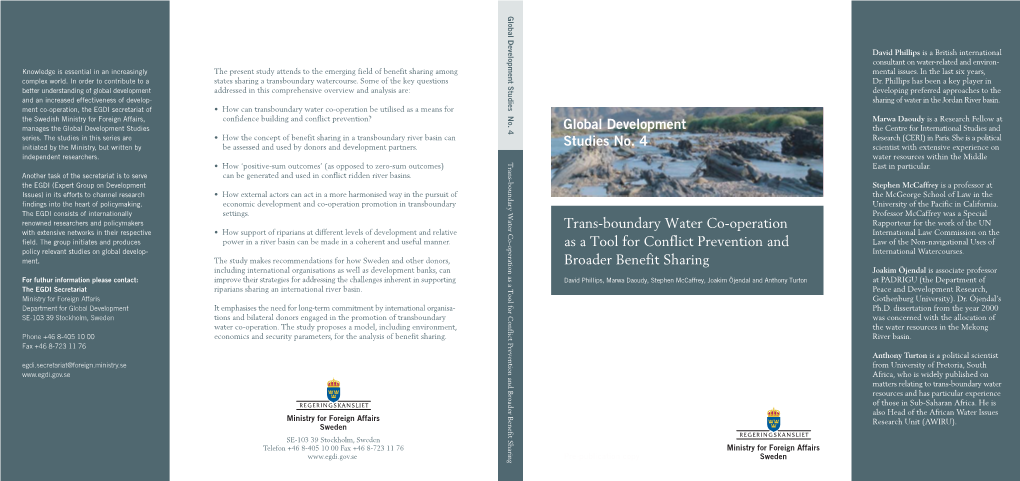 2006 Transboundary Water Cooperation As a Tool for Conflict