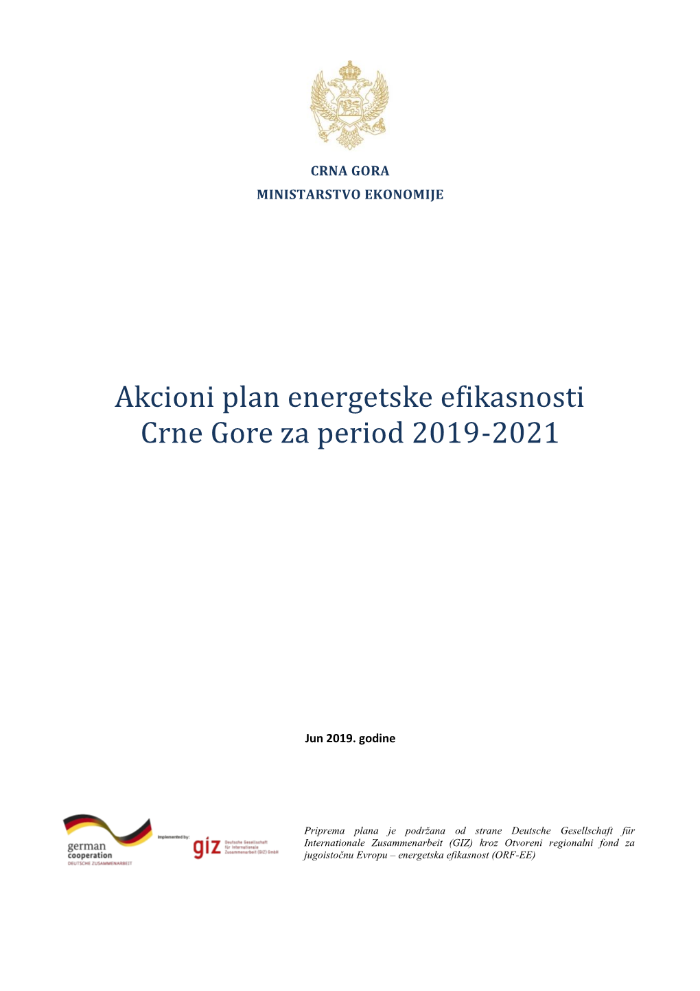 Akcioni Plan Energetske Efikasnosti Crne Gore Za Period 2019-2021