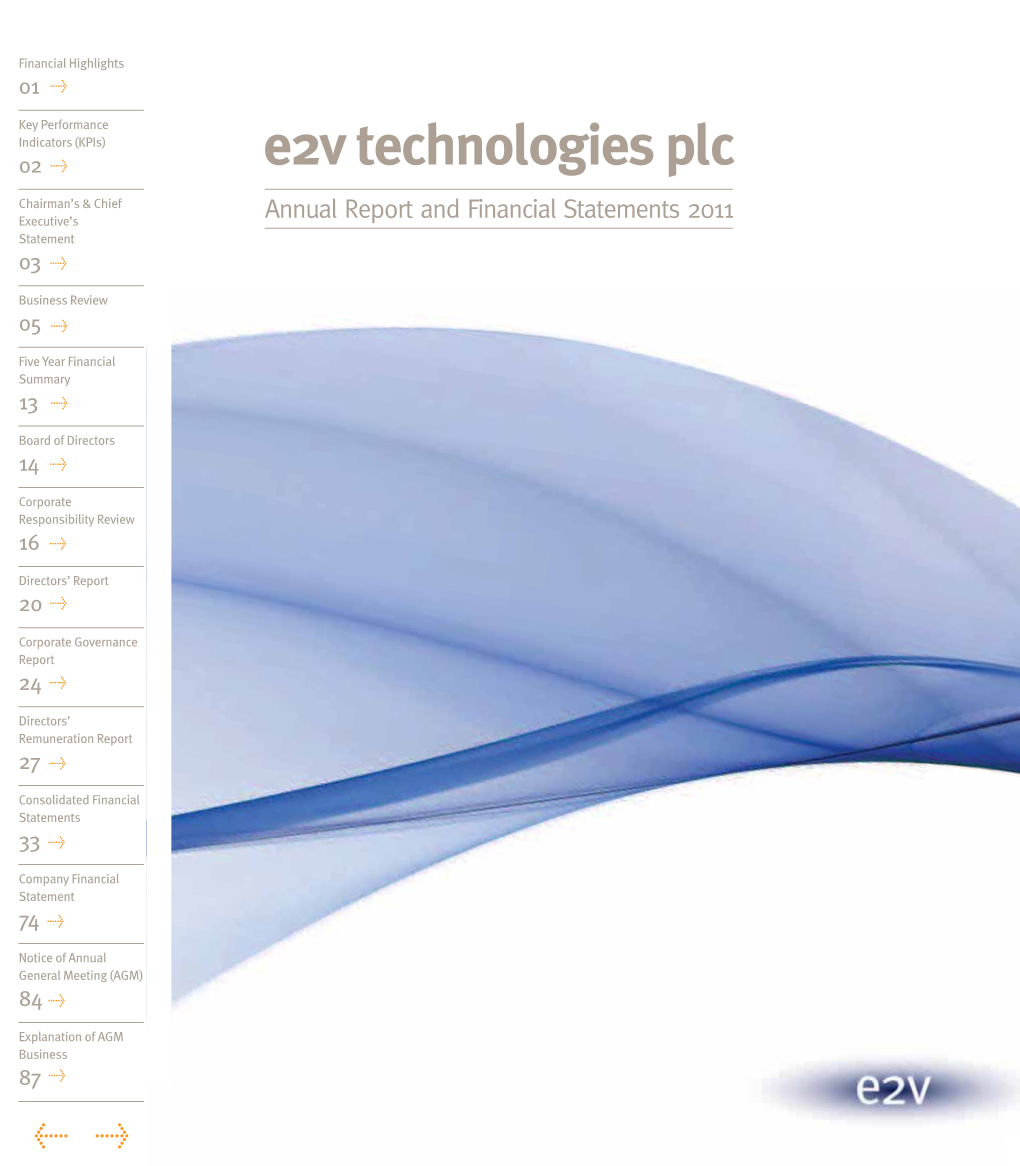 E2v Annual Report 2011
