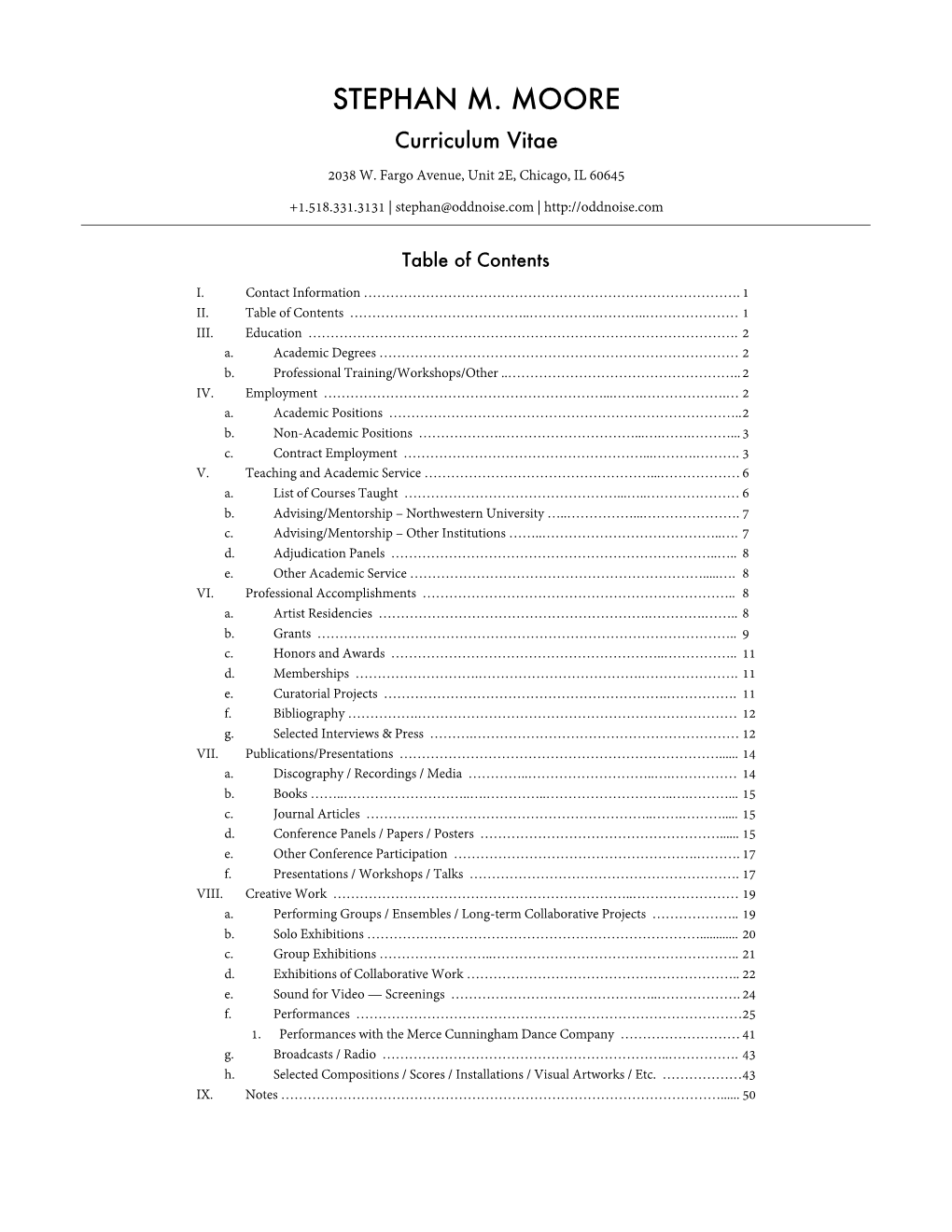 Stephan Moore CV Full February 2021