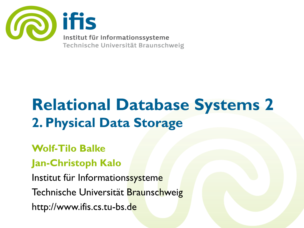 Relational Database Systems 2 2