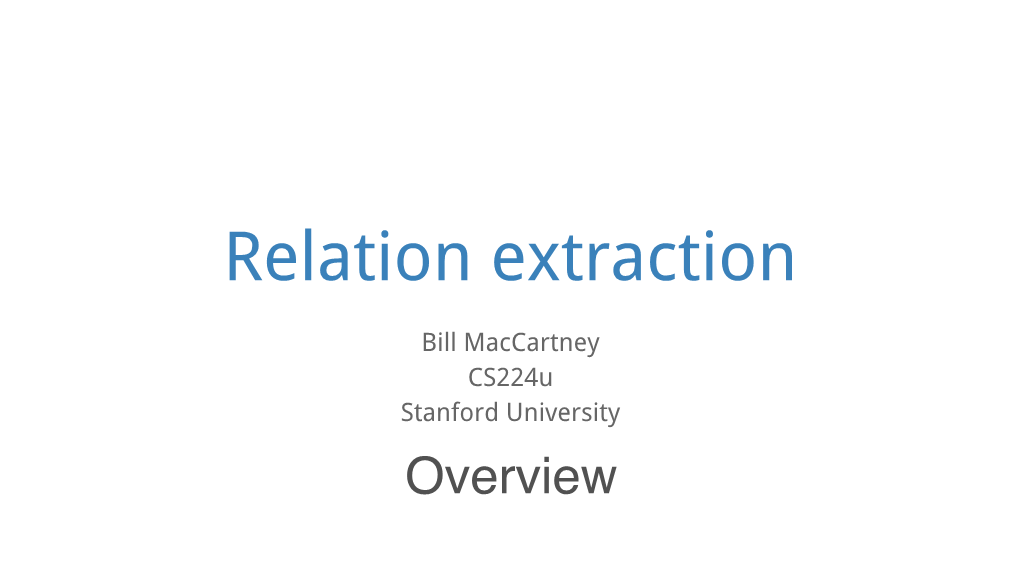 Relation Extraction