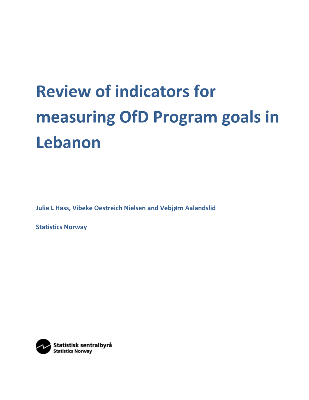 Lebanon Report Outline