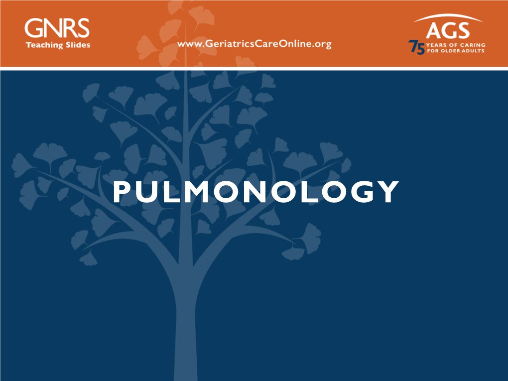 Pulmonology 2 Objectives