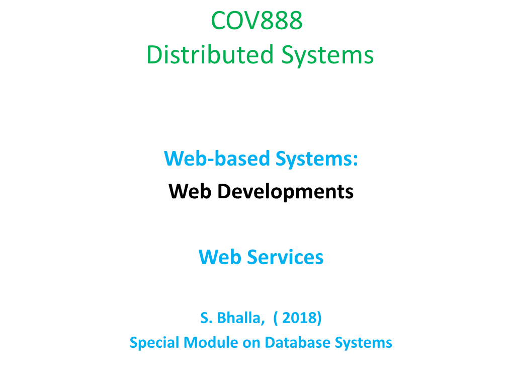 Web-Based Client Server Systems Web Engineering: Service-Oriented Architecture (SOA)