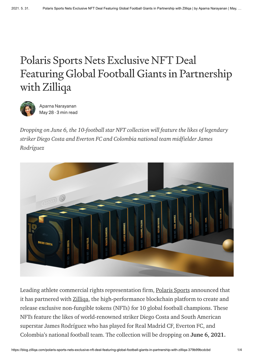 Polaris Sports Nets Exclusive NFT Deal Featuring Global Football Giants in Partnership with Zilliqa | by Aparna Narayanan | May, …