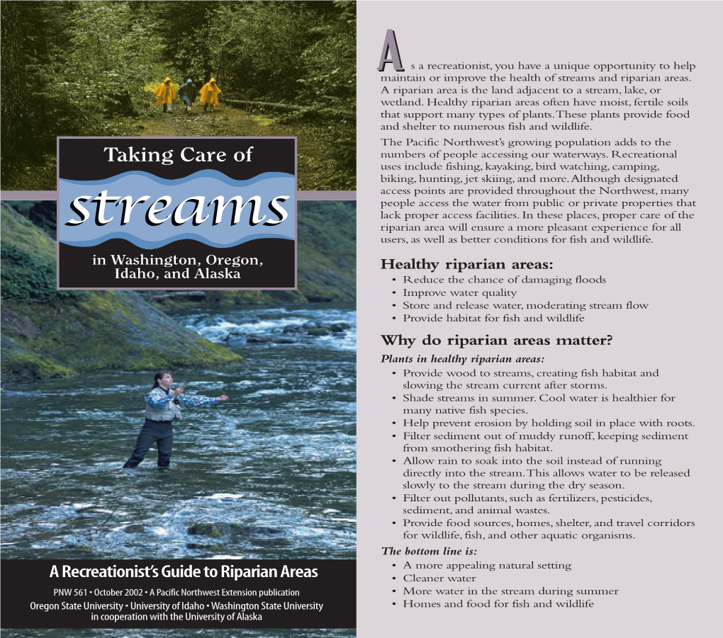 A Recreationist's Guide to Riparian Areas