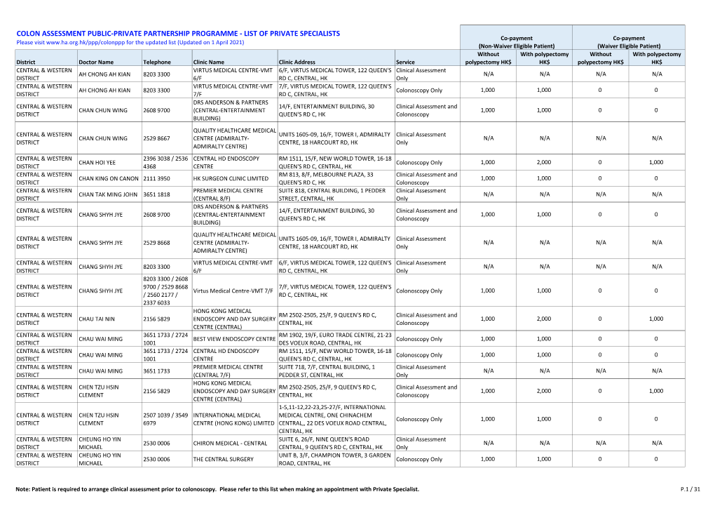 Colon Assessment Public-Private Partnership Programme