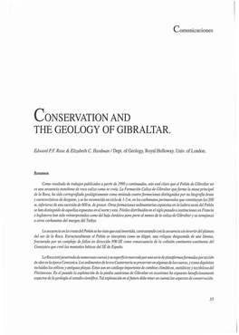 Lonservationand the Geology of Gibraltar