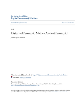 History of Pemaquid Maine - Ancient Pemaquid John Wingate Thornton