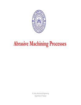 Abrasive Machining Processes
