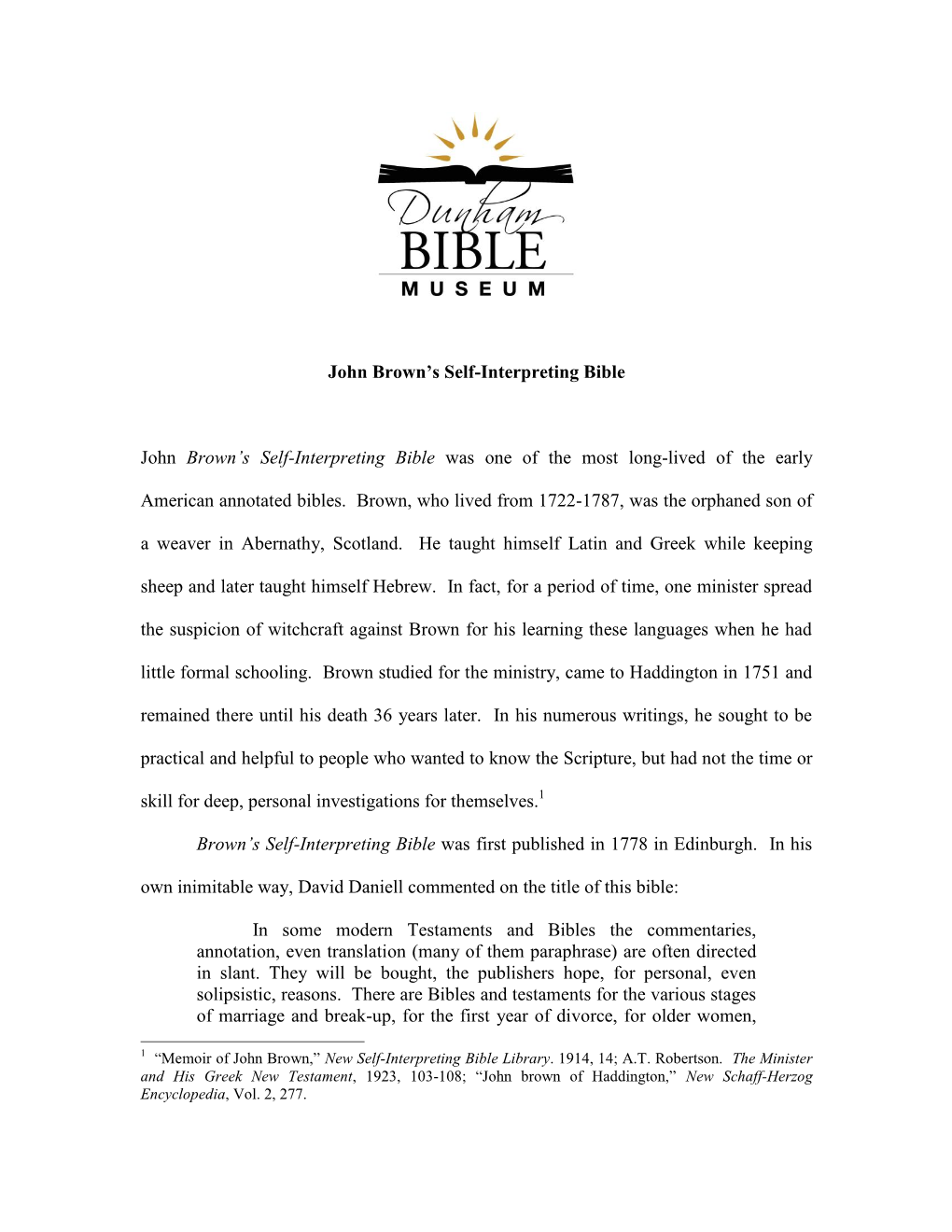 John Brown's Self-Interpreting Bible