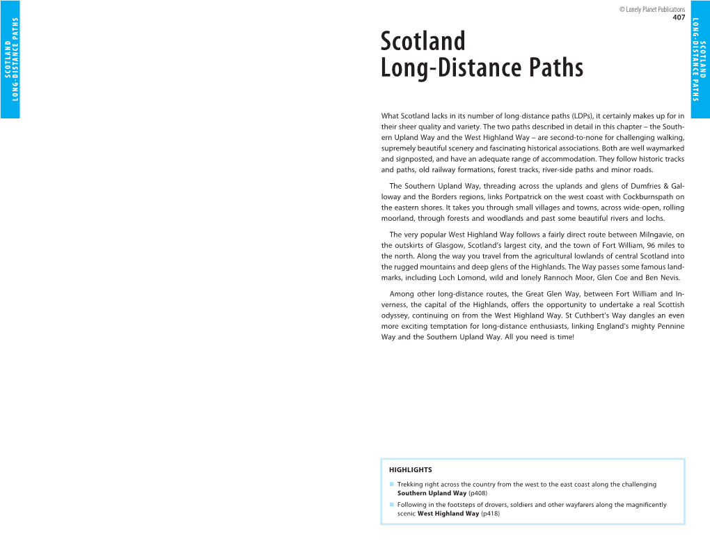 SCOTLAND Long-Distance Paths LONG-DISTANCE PATHS LONG-DISTANCE