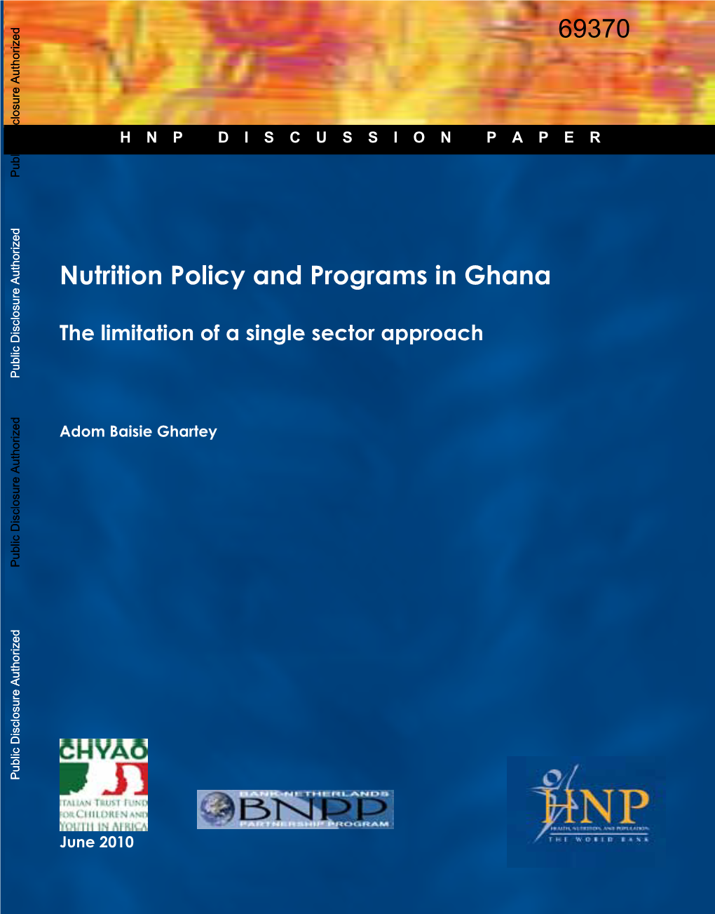 Policy Making in Nutrition: